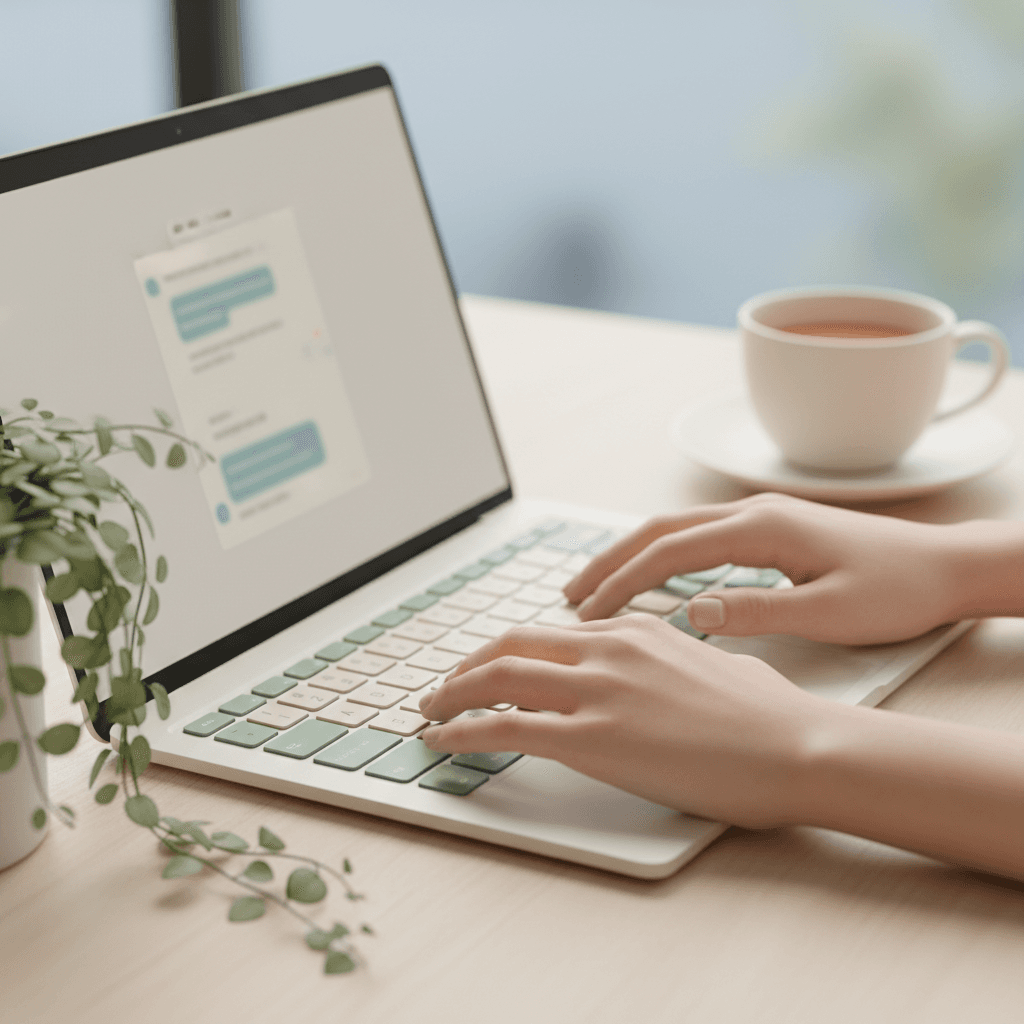 Conversational AI chat interface on screen